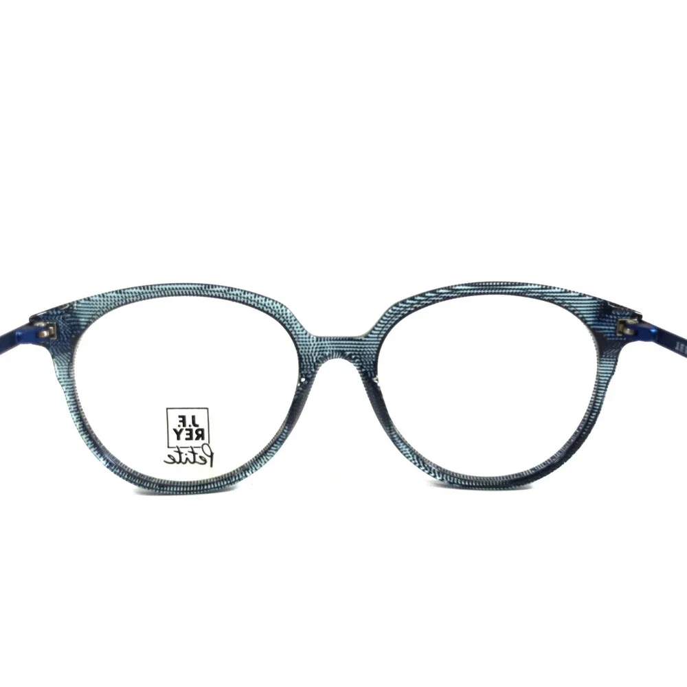 J.F. Rey Petite Eyeglasses Frames PA101 2570 Blue Pixel Navy Black 49-16-140